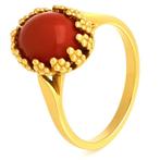 Ring - 18 karaat Geel goud Koraal, Nieuw