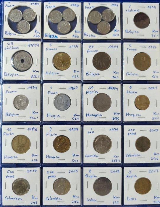 Lote van de wereld 154 munten van 46 landen, plus 12, Postzegels en Munten, Munten | Europa | Niet-Euromunten