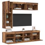 vidaXL TV Kast met LED -striplichten 7 pcs Oud Hout Bewerkt, Huis en Inrichting, Verzenden, Nieuw