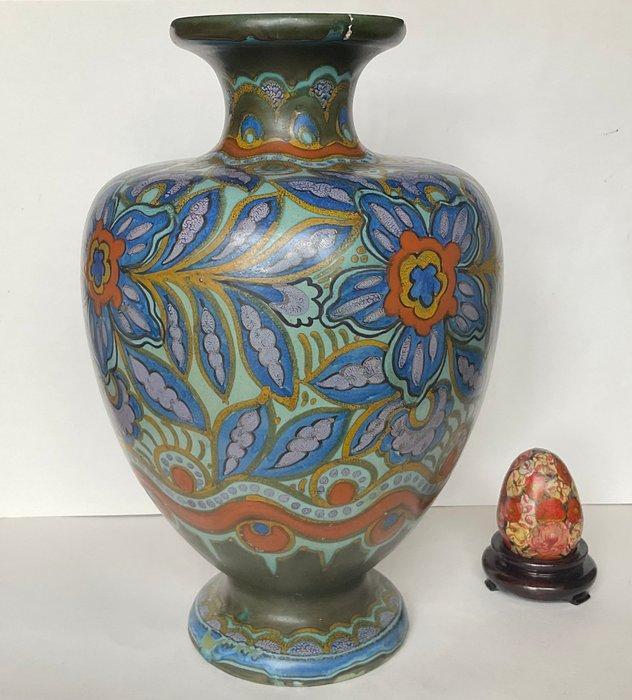 Gouda Holland - Vaas - Hoogte 30 cm - Aardewerk, Plateel -, Antiek en Kunst, Antiek | Glaswerk en Kristal