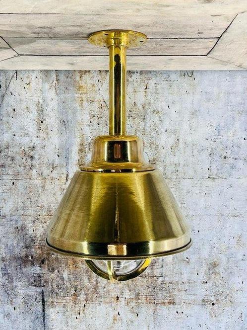 Lampe de navire - Laiton, Verre, Antiek en Kunst, Antiek | Wandborden en Tegels