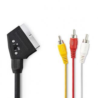 SCART naar composiet kabel | Nedis | 1 meter, TV, Hi-fi & Vidéo, Câbles audio & Câbles de télévision, Envoi