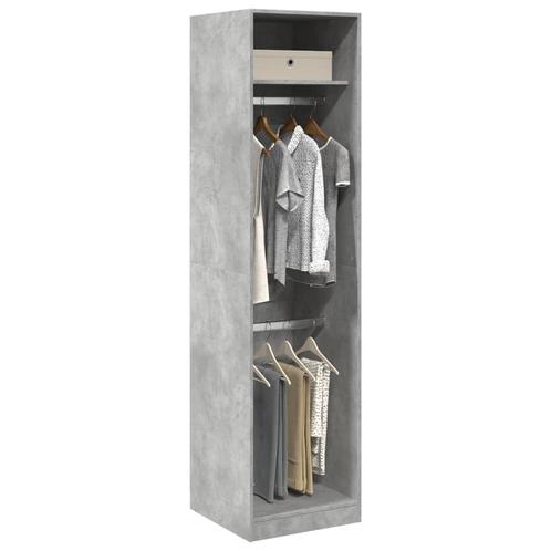 vidaXL Kledingkast 50x50x200 cm bewerkt hout betongrijs, Huis en Inrichting, Kasten | Kleerkasten, Nieuw, Verzenden