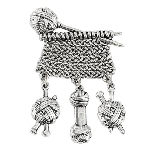 Fako Bijoux® - Broche - Truitje Breien - 40x60mm -, Handtassen en Accessoires, Broches, Verzenden