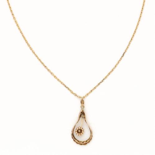 Collier - 14 carats Or jaune Diamant (Naturelle), Handtassen en Accessoires, Kettingen