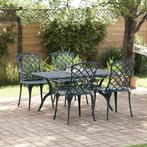 vidaXL Tuinstoelen Stapelbaar 4 stuks Groene Gietaluminium, Tuin en Terras, Tuinstoelen, Verzenden, Nieuw