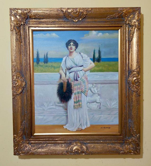 Italiaanse school (XX) - A Greek Beauty, da John William, Antiek en Kunst, Kunst | Schilderijen | Klassiek