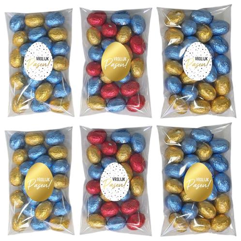 100x Uitdeelzakjes + Sluitstickers Vrolijk Pasen! - Zakjes, Diversen, Cadeauverpakkingen, Verzenden