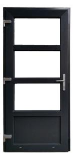 PVC Deur 3/4 glas Basic Plus b98xh204 cm Antraciet Deurkruk, Doe-het-zelf en Bouw, 80 tot 100 cm, Nieuw, Ophalen of Verzenden