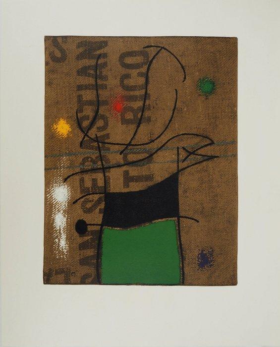 Joan Miro (1893-1983) - Femme en robe verte et oiseau, Antiek en Kunst, Antiek | Overige Antiek