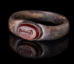 Oud-Romeins Zilver ring met karneool intaglio