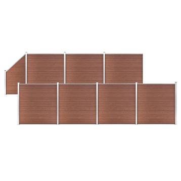 vidaXL Schuttingset 7 vierkant en 1 schuin 1311x186 cm HKC, Tuin en Terras, Verzenden, Nieuw