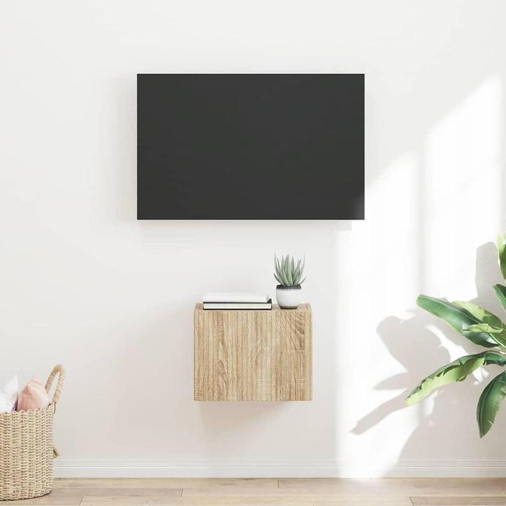 vidaXL TV Wandkast Sonoma 60 x 31 x 29.5 cm Bewerkt hout, Huis en Inrichting, Kasten |Televisiemeubels, Nieuw, Verzenden