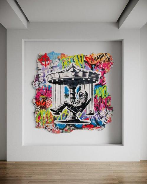AIIROH (1987) x SINAO (1981) - Spacy Go Round - XXL [100%, Antiek en Kunst, Kunst | Schilderijen | Modern
