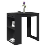 vidaXL Table de bar noir 102x70x103,5 cm bois, Maison & Meubles, Verzenden, Neuf