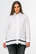 Blouse Mat fashion wit zwarte bies maat 52/54, Kleding | Dames, Verzenden, Nieuw